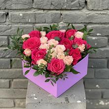 Цветочная композиция из Розы в коробке в Ипатово