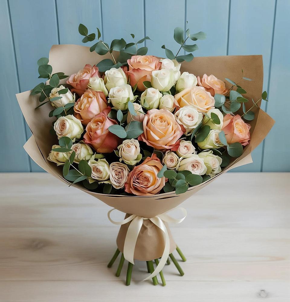 Букет цветов из: Альстромерии и Розы в Ипатово