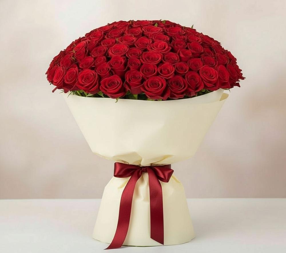 Букет 101 Красная роза Милано в Ипатово