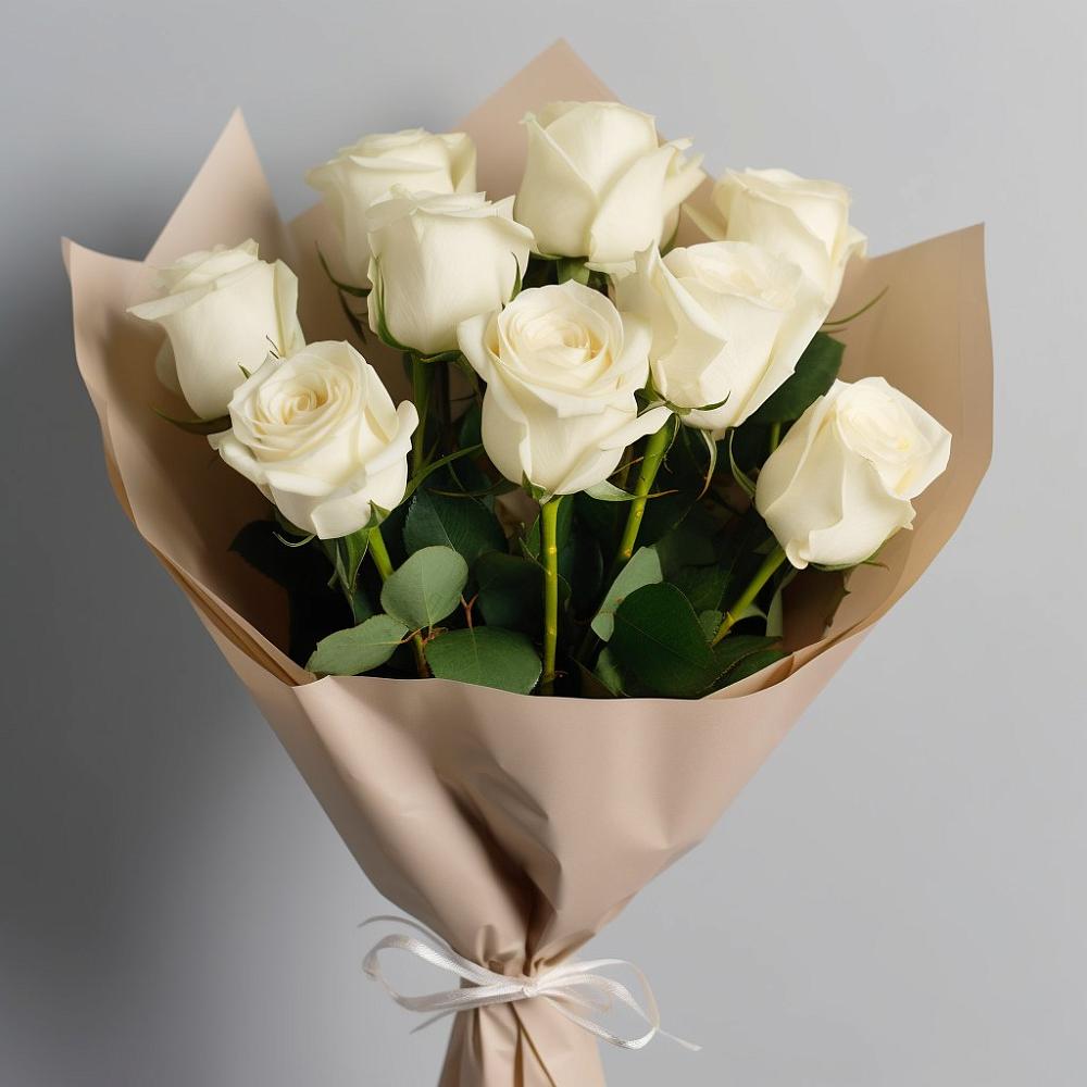 Букет 9 Белых роз Эдлесс Лав в Ипатово