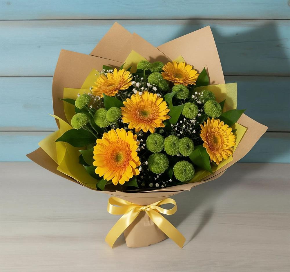 Букет цветов из: Герберы и Хризантемы в Ипатово