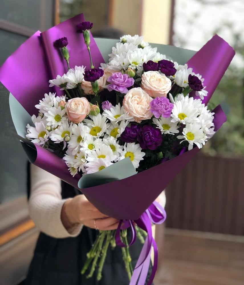 Букет цветов из: Хризантемы, Гвоздики и Розы в Ипатово