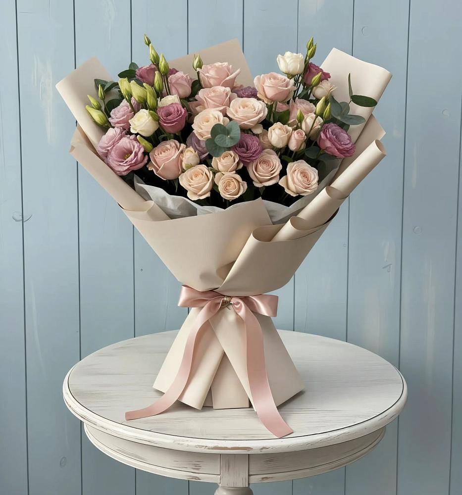 Букет цветов из: Розы и Лизиантусы в Ипатово