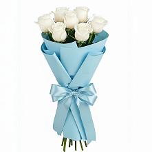 Букет 7 белых роз Проуд в Ипатово