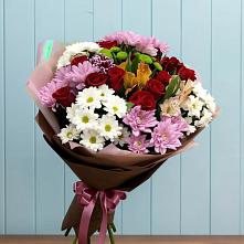 Букет цветов из:  Розы, Хризантемы и Альстромерии в Ипатово
